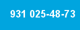 931 025-48-73 931 025-48-73
